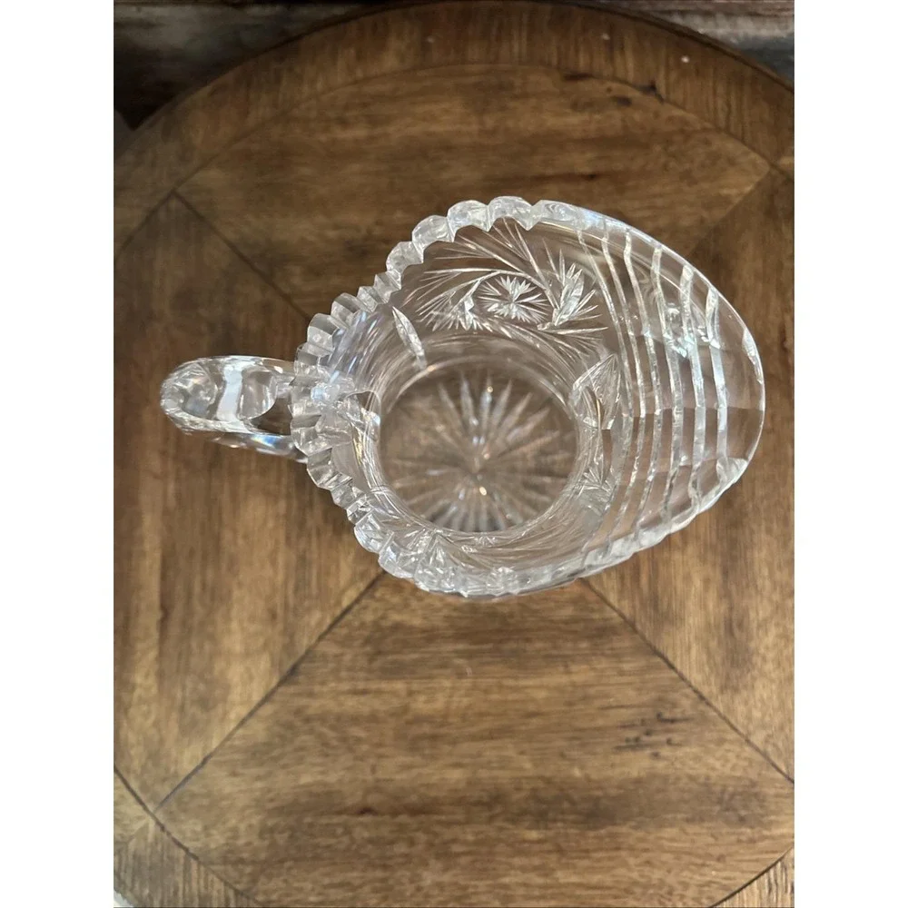 Antique American Brilliant Crystal Water Pitcher Pinwheel and Star of David Cuts